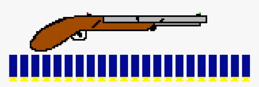 Double Barrel Shotgun W/ Shells - Double Barrel Pixel Art, HD Png Download