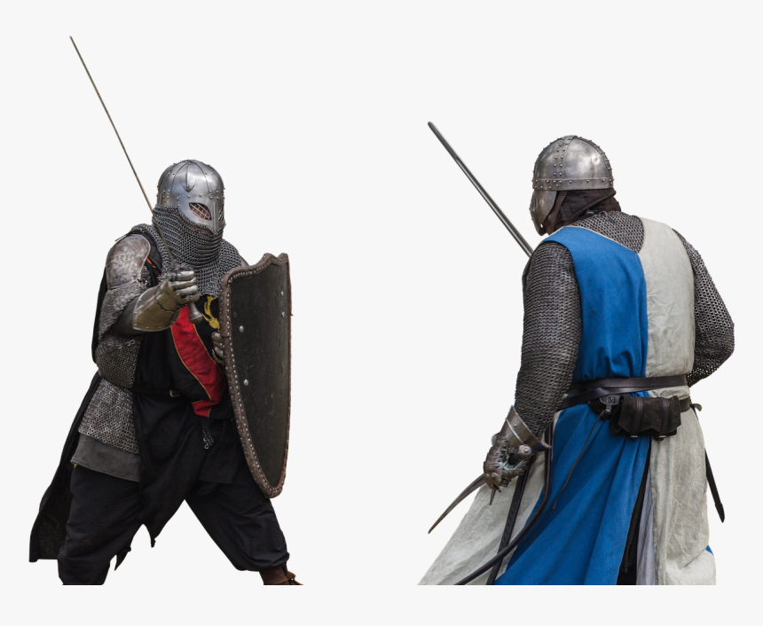 Knight, Sword, Swords, Helm, Fight, Weapon, Clothing - Knight Sword Fight, HD Png Download