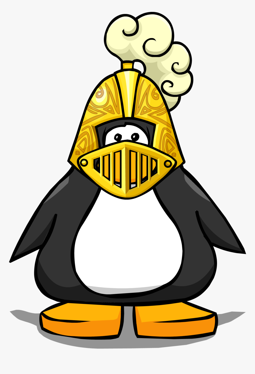 Golden Knight S Helmet Pc - Club Penguin With Headphones, HD Png Download