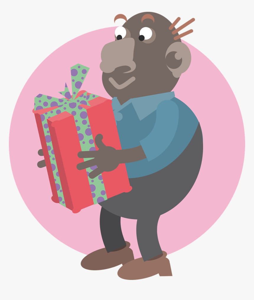 Man Parcel Gift Free Picture - Cartoon, HD Png Download