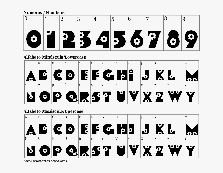 Transparent Flores Png Para Photoshop - Fonte De Letras Com Flores, Png Download
