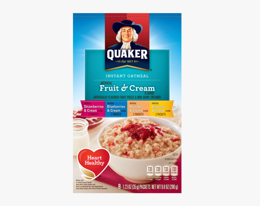 Quaker Instant Oatmeal - Strawberries And Cream Oatmeal, HD Png Download