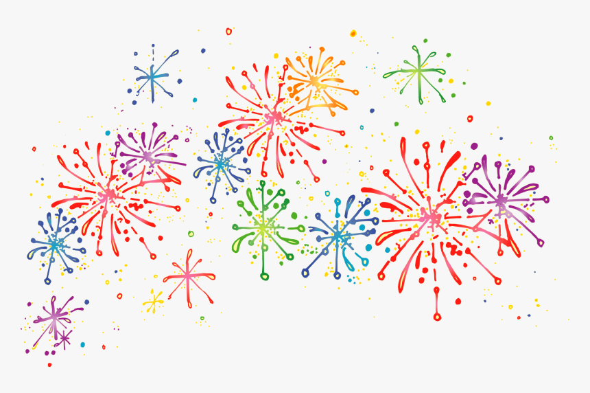 Cartoon Fireworks - Clip Art Transparent Background Fireworks, HD Png Download