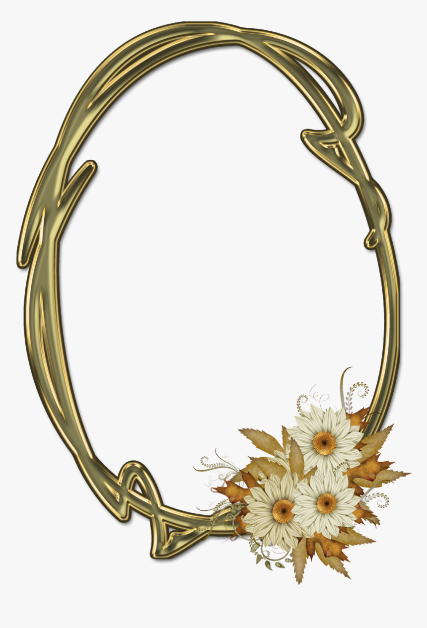 Deixo Aqui Varias Frames Png Oval Com Flores Para Enfeite - Picture Frame, Transparent Png