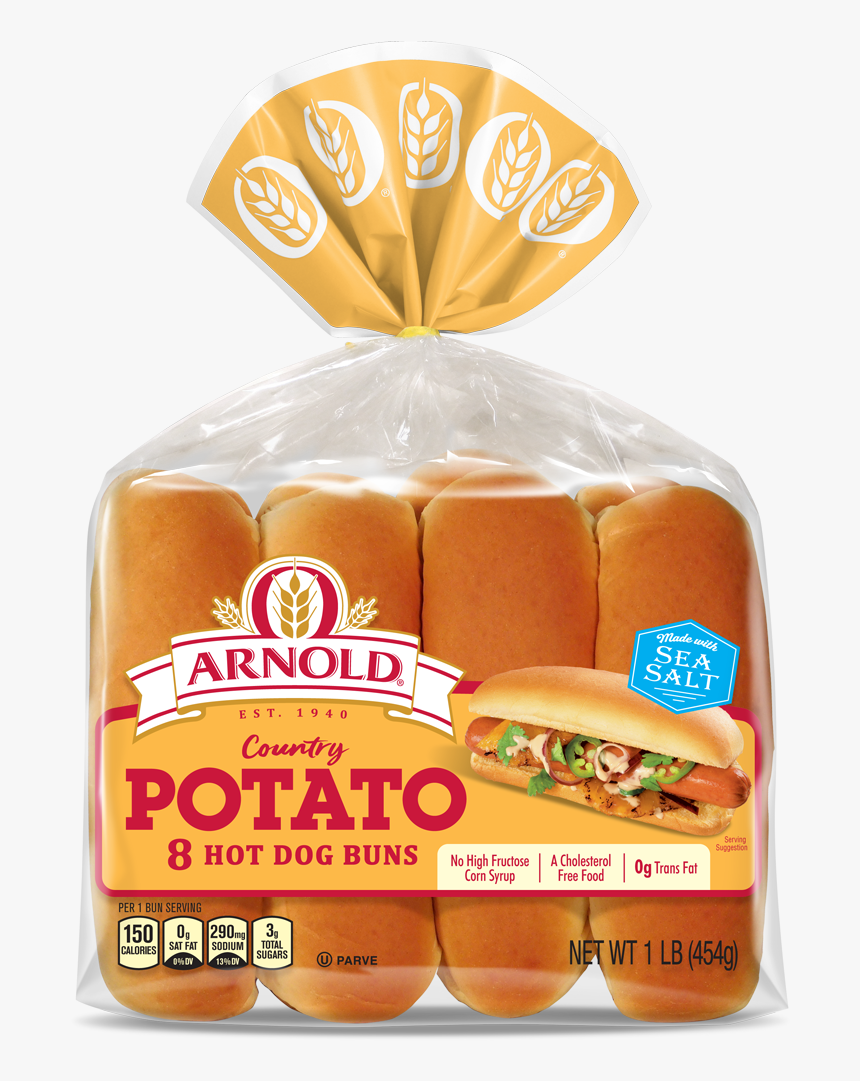 Potato Rolls Hot Dog Buns, HD Png Download