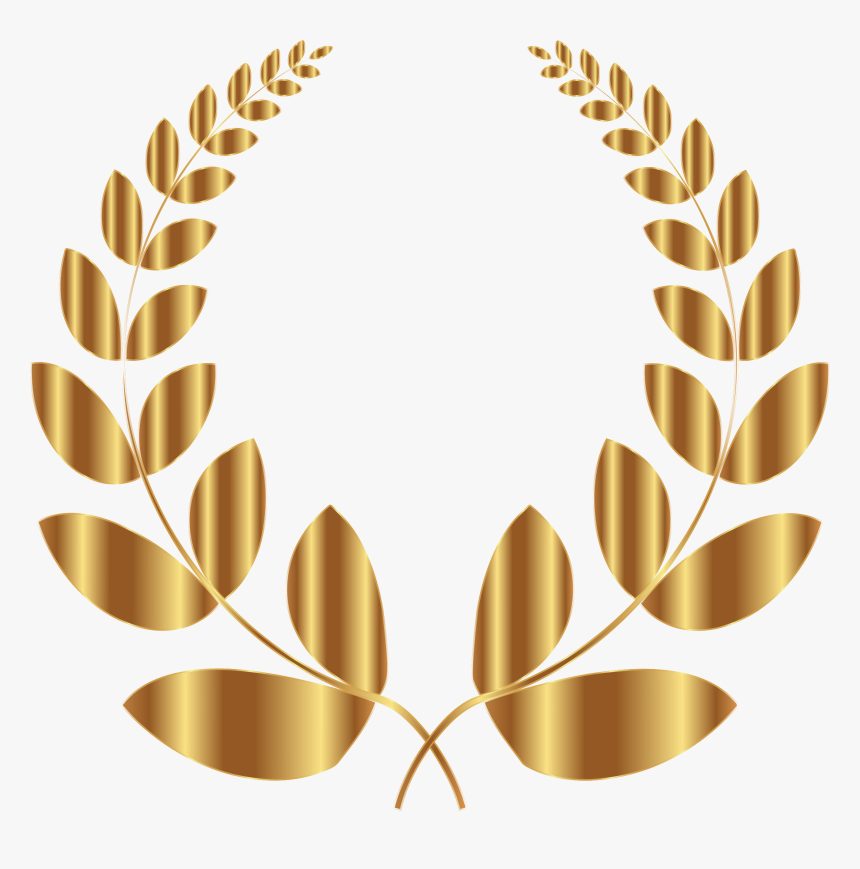 Wreath Clipart Gold Leaf - Gold Laurel Wreath No Background, HD Png Download