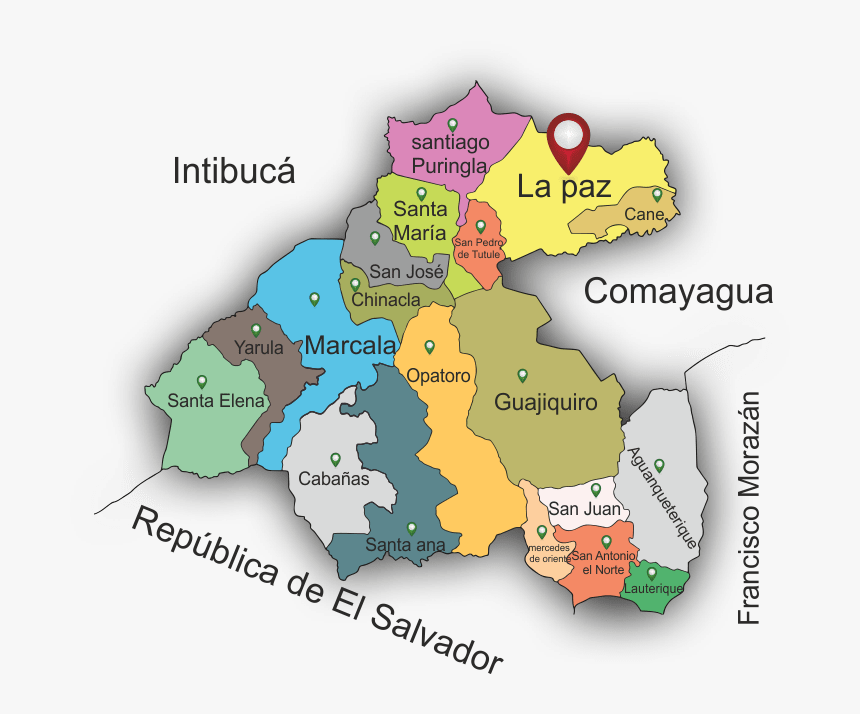 Transparent Mapa De Honduras Png - Departamento De La Paz Y Sus Municipios, Png Download