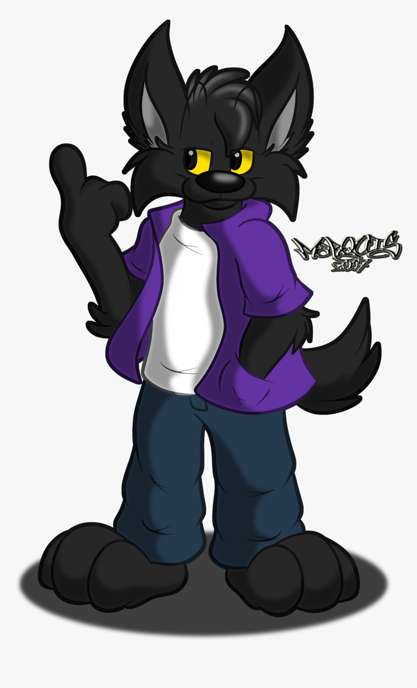Transparent Purple Wolf Png - Cartoon, Png Download
