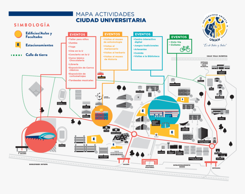 Por Amelia Espinoza - Mapa De La Unah Tegucigalpa 2018, HD Png Download