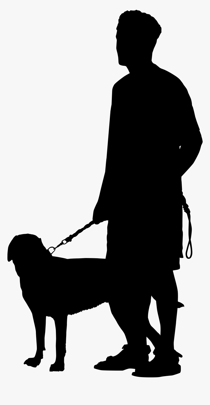 Clip Art Man Walking Away Silhouette - Silhouette People Dog Png