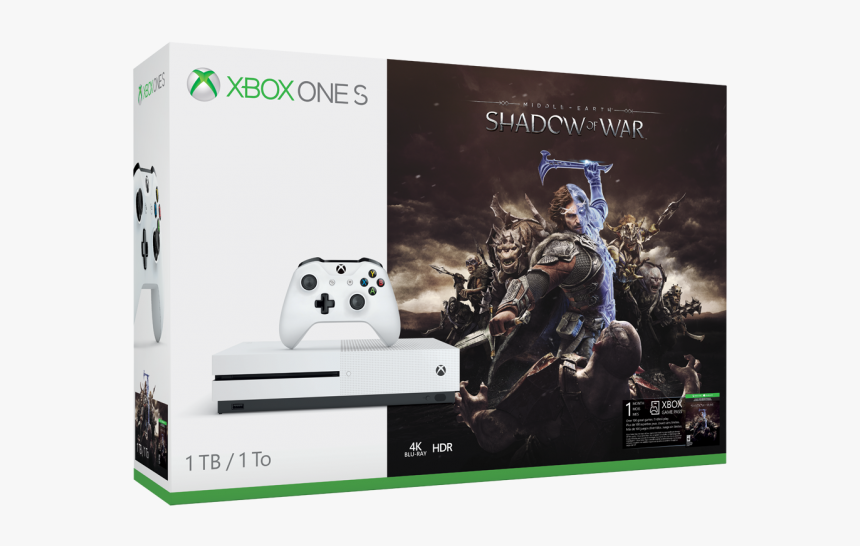 Xbox One S Shadow Of War Bundle, HD Png Download