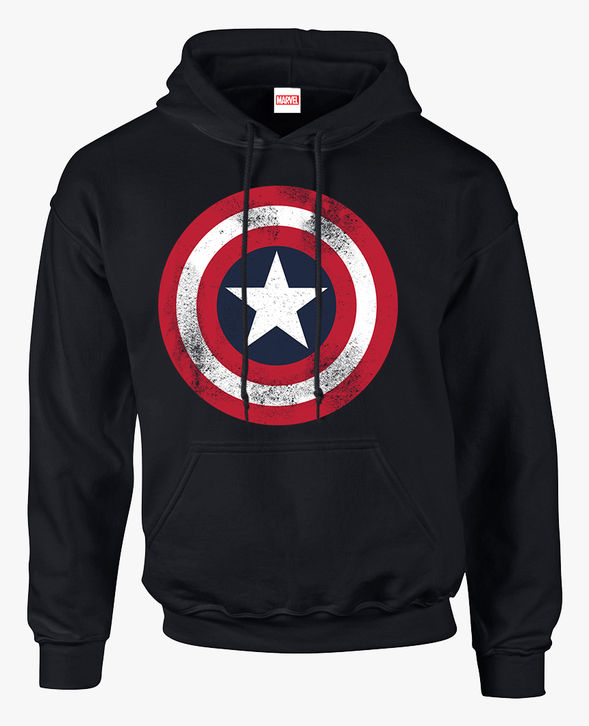 Marvel Avengers Assemble Captain America Distressed - Captain America Hoodie, HD Png Download