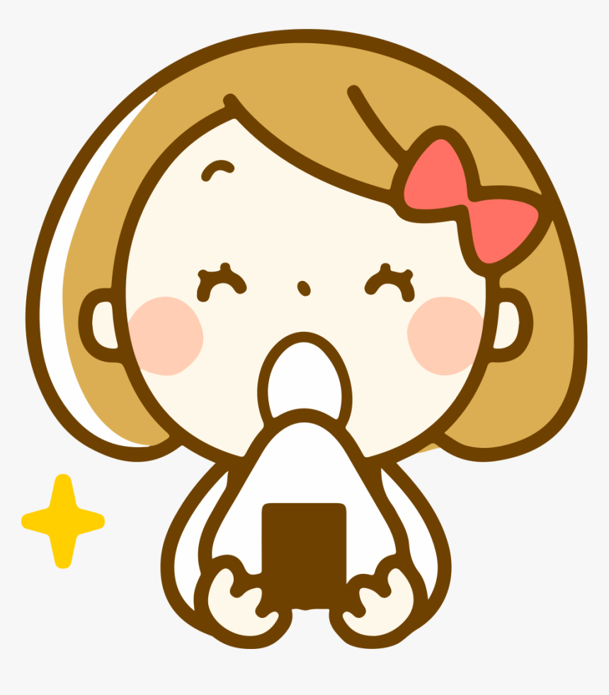 Eating Onigiri - Cartoon Eating Onigiri, HD Png Download
