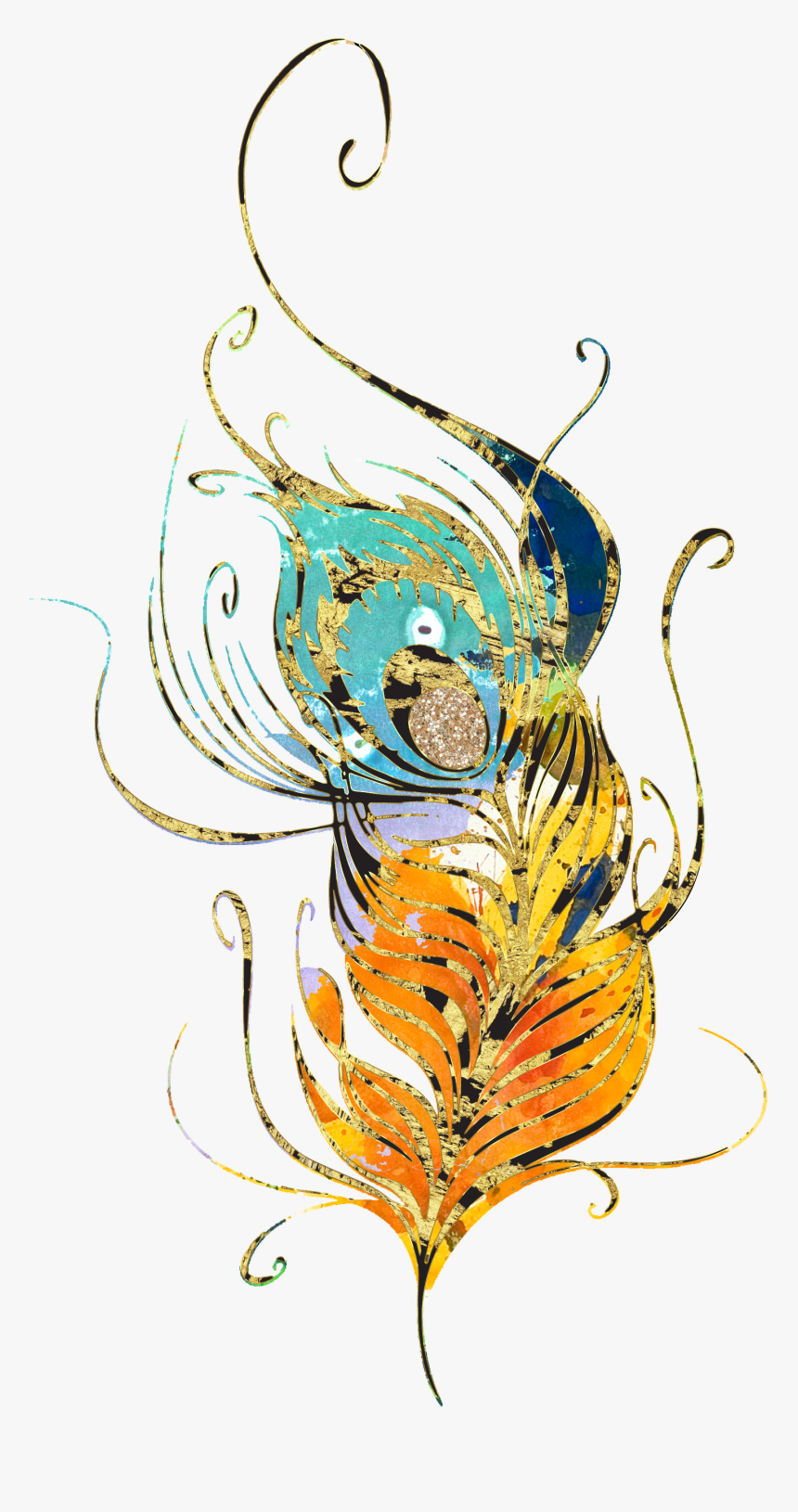 Transparent Glitter Feathers, HD Png Download