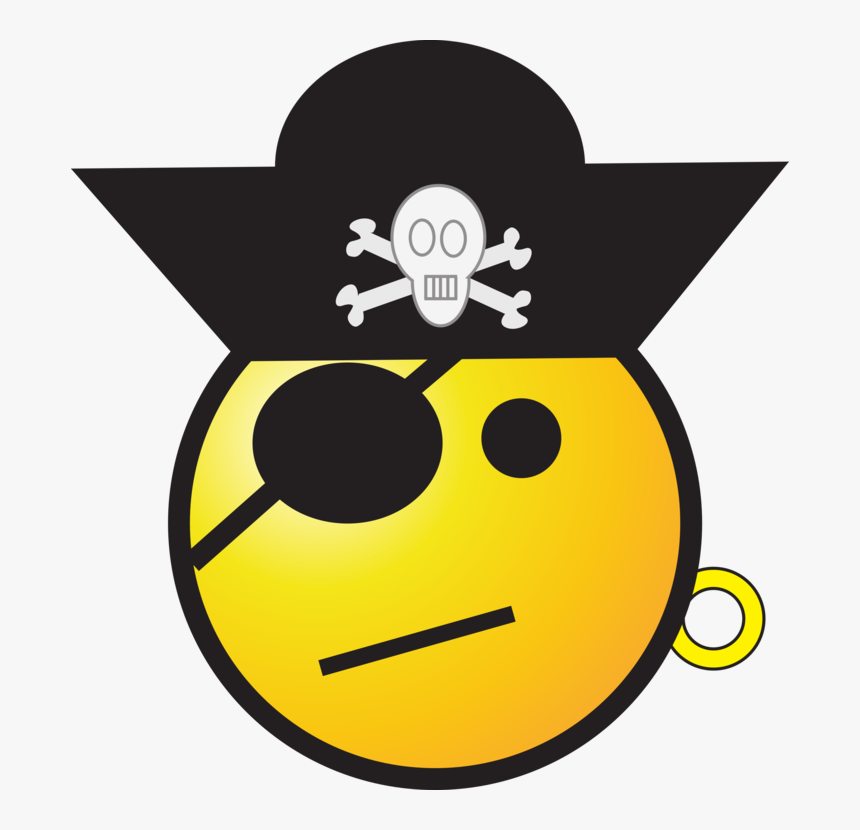 Emoticon, Smiley, Smilies, Face, Pirate, Eye-patch - Pirate Smiley, HD Png Download