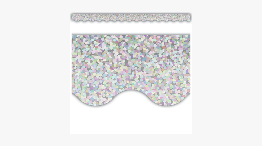 Silver Sparkle Scalloped Border Trim - Blue, HD Png Download