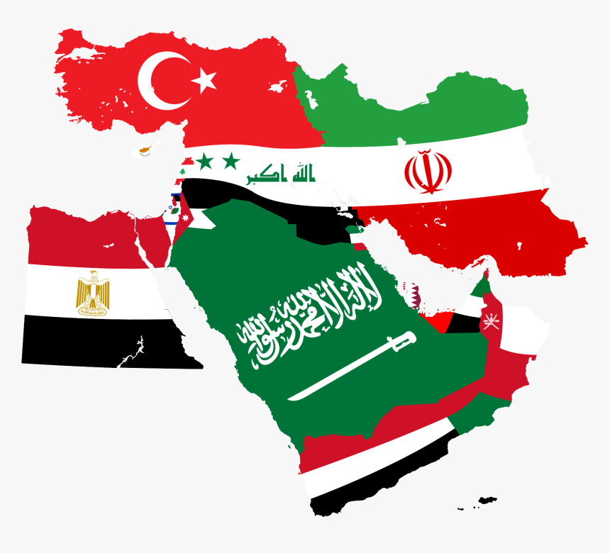 Clip Art Oc Inspired By The Middle East Map With Flags, HD Png