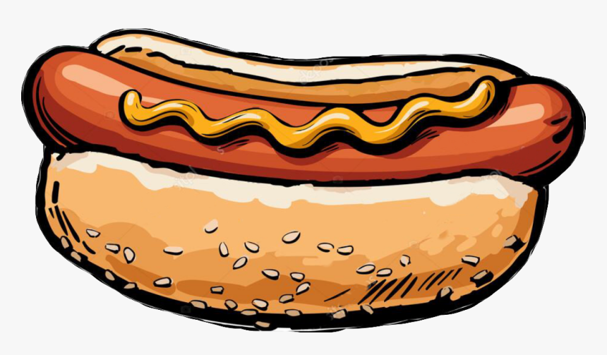 Hot Dog Ketchup And Mustard Clipart , Png Download - Sandwich Hot Dog Sketch, Transparent Png