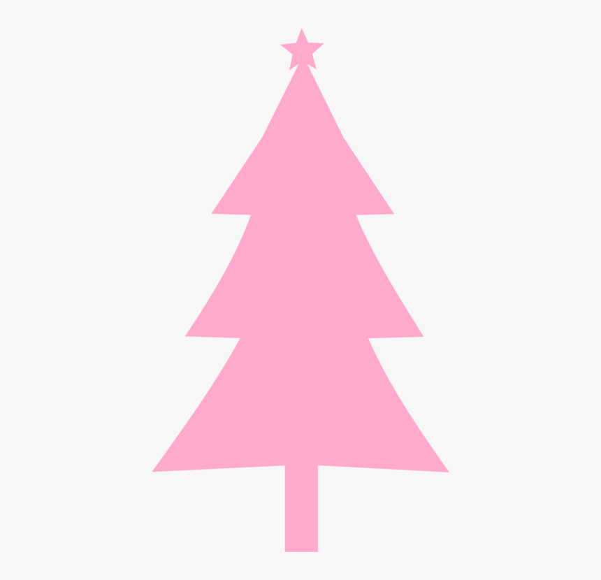 Pink,pine Family,christmas Decoration - Silhouette Christmas Tree Clipart, HD Png Download