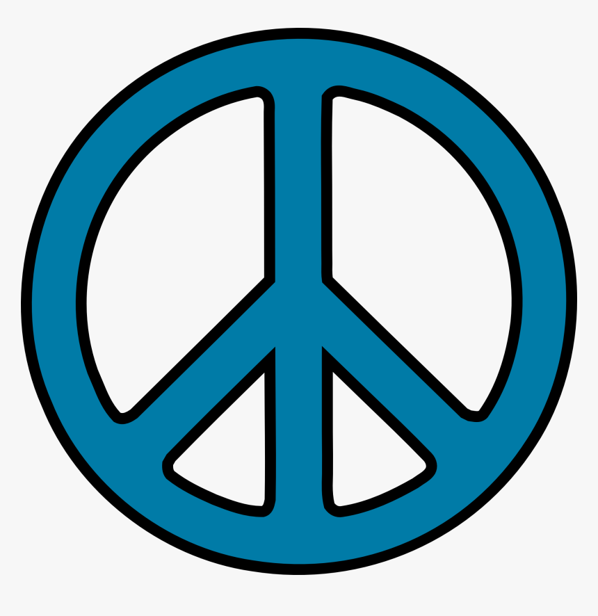 Black Peace Sign Clip Art - Peace Sign Clipart, HD Png Download