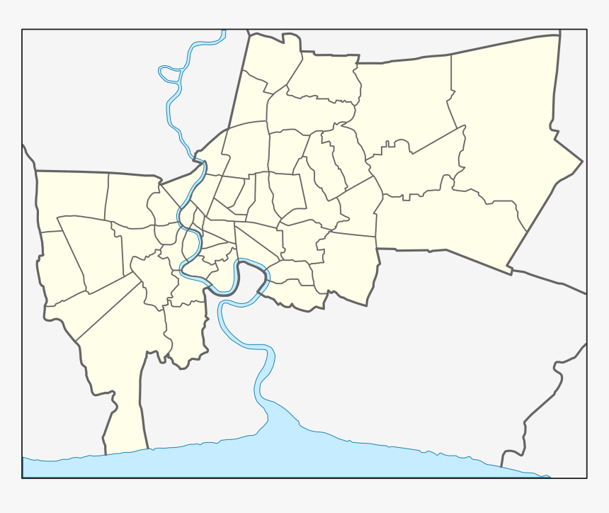 Thailand Bangkok Location Map - Bangkok Districts, HD Png Download