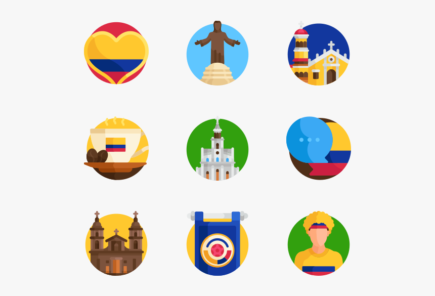 Colombia - Travel Color Icon Png, Transparent Png