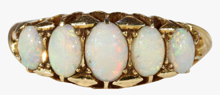 Antique 5 Stone Opal Gold Ring Hallmarked, HD Png Download