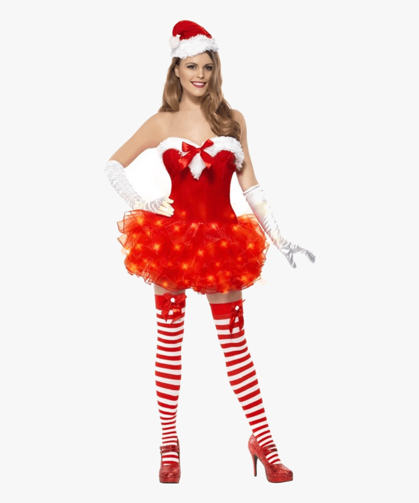 Light Up Sexy Santa Costume Ladies Womens , Png Download, Transparent Png