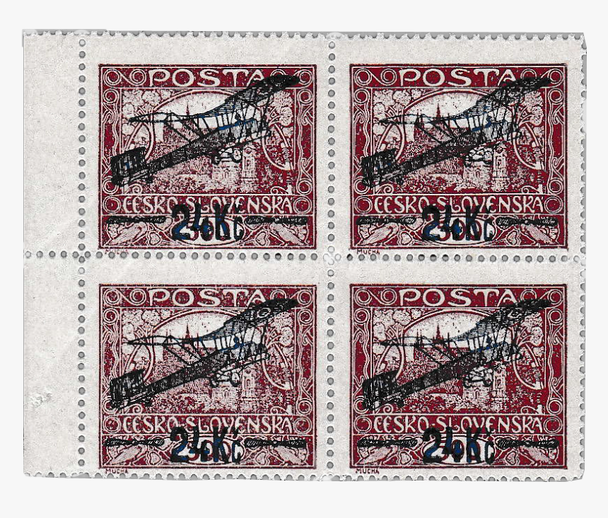 Czechoslovak Republic 1920, Airmail 24kč/500h Block, HD Png Download