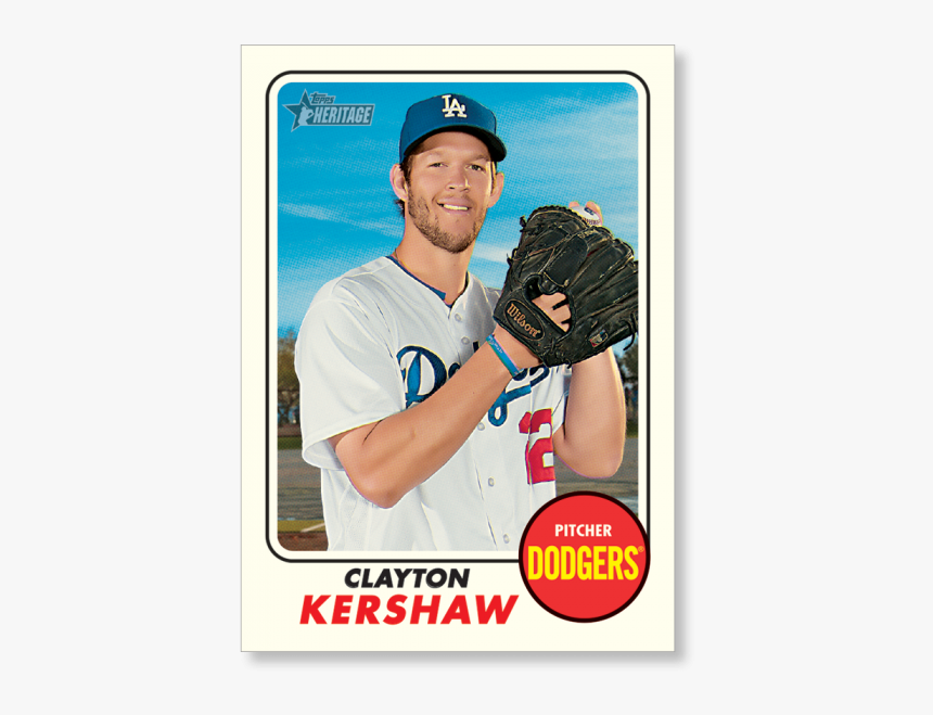 Clayton Kershaw 2017 Topps Heritage Baseball Base Poster, HD Png Download