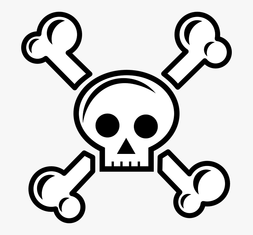 Cross, Skull, Death, Pirate, Skeleton, Dead, Head, HD Png Download