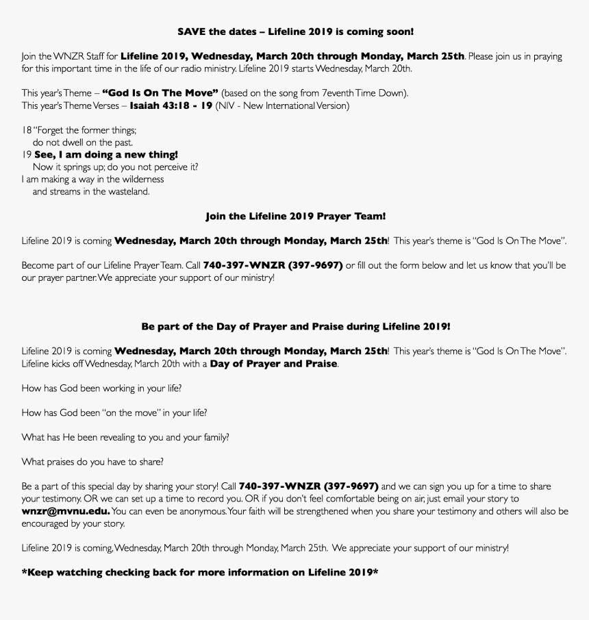 Save The Dates Lifeline 2019 Is Coming Soon Join The, HD Png Download
