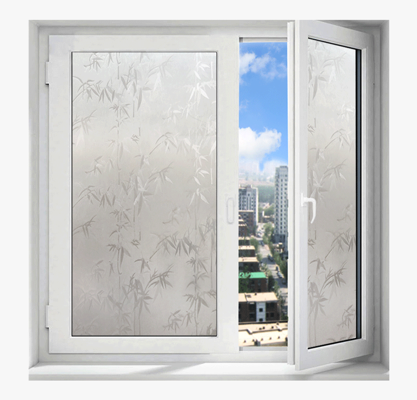With Rubber Frosted Glass Film Bamboo Leaf Stickers, HD Png Download