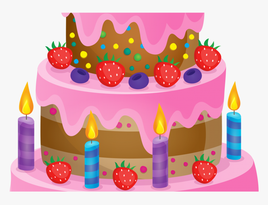 Amazingay Cake Clip Art Happy Clipart Black And White, HD Png Download