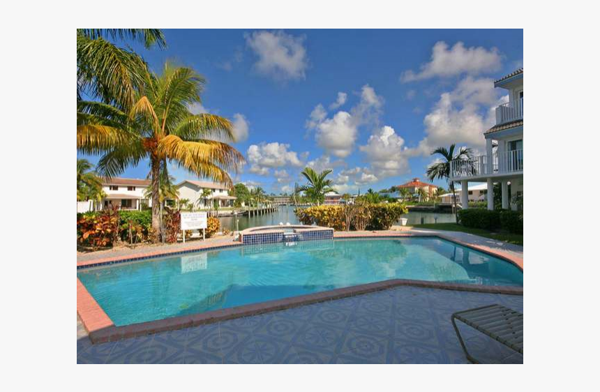 Caribbean Waterfront Living With Boat Dock And Swimming, HD Png Download