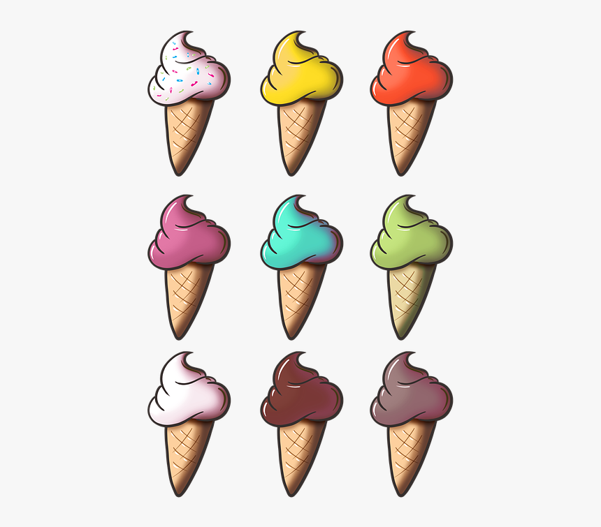 Ice Cream, Cone, Ice Cream Cone, Vanilla, Chocolate - 7 Ice Cream Png, Transparent Png