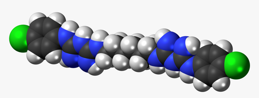 Chlorhexidine 3d Spacefill - Pincushion Effect Of Chlorhexidine, HD Png Download