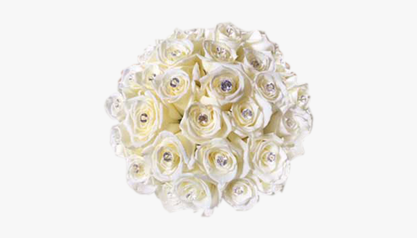 White Rose With Rhinestone Boquet, HD Png Download