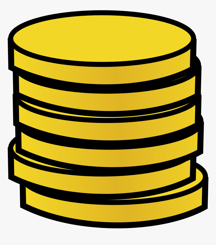 Gold Clipart Clipart - Stack Of Coins Clipart, HD Png Download