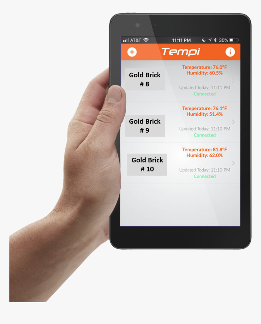 Transparent Gold Brick Png - Hand Holding Tablet Png, Png Download