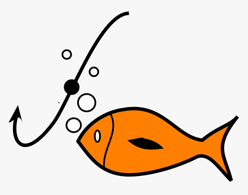 Fish, Fishing, Hook, Bait, Sport, Lure, Catch, Line - Fishing Hook And Fish, HD Png Download