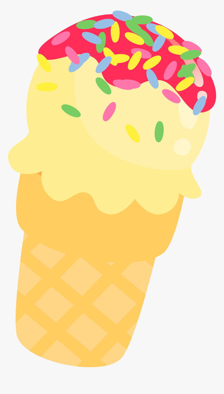 Ice Cream Clipart Yellow Pin - Cute Cartoon Clip Art Ice Cream, HD Png Download