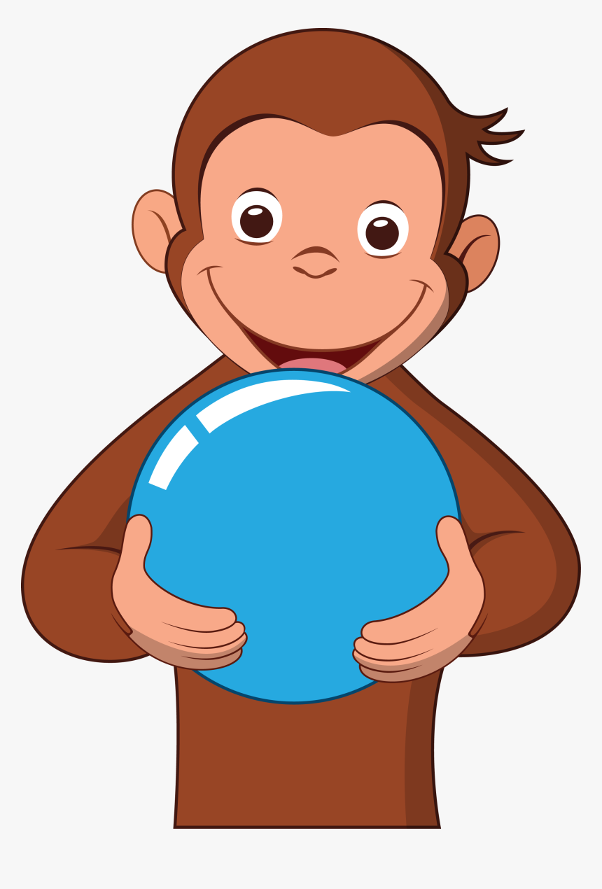 Curious George With A Blue Ball, HD Png Download