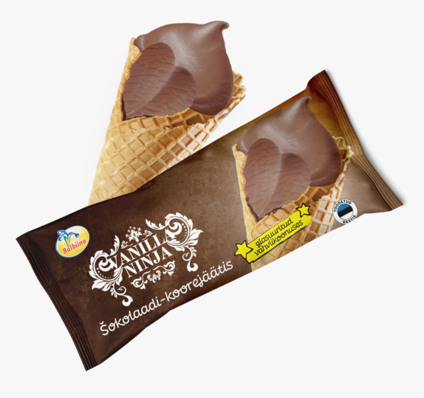 Vanilla Ninja Chocolate Dairy Ice Cream On Wafer Cone - Chocolate, HD Png Download