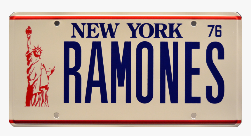 New York License Plate White Red, HD Png Download