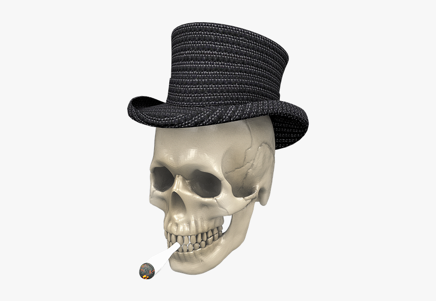 Skull, Joint, Hat, Stoner, Drugs, Smoke Pot, Bag - Skull, HD Png Download