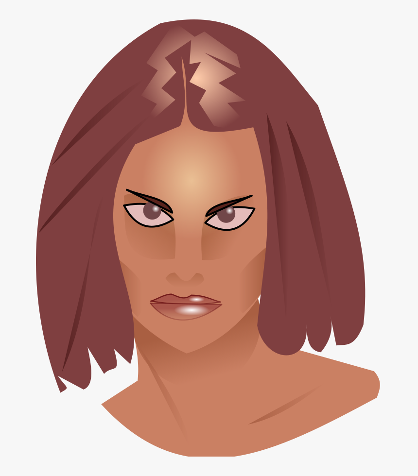 Face, Woman, Head, Angry, Portrait, Staring, Looking - Scary Woman Head Art, HD Png Download