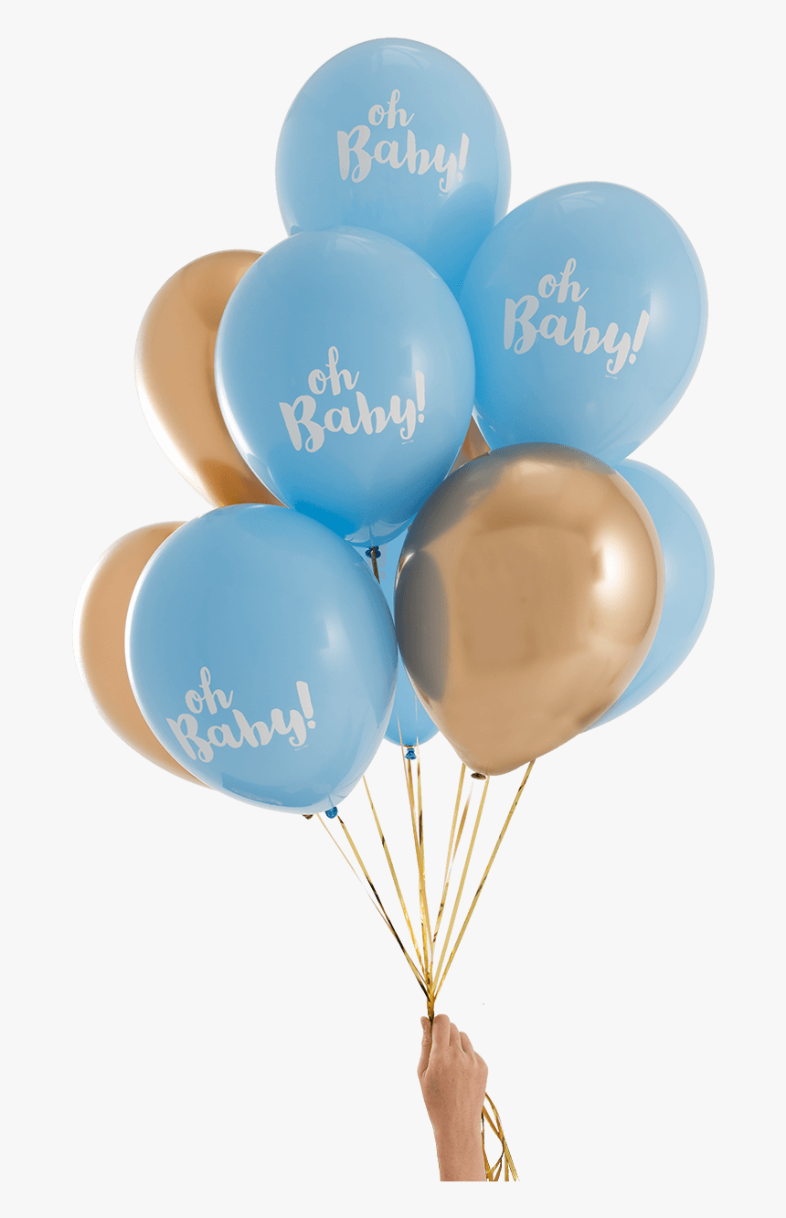 Transparent Party Ballons Png - Balloon Blue Gold Png, Png Download
