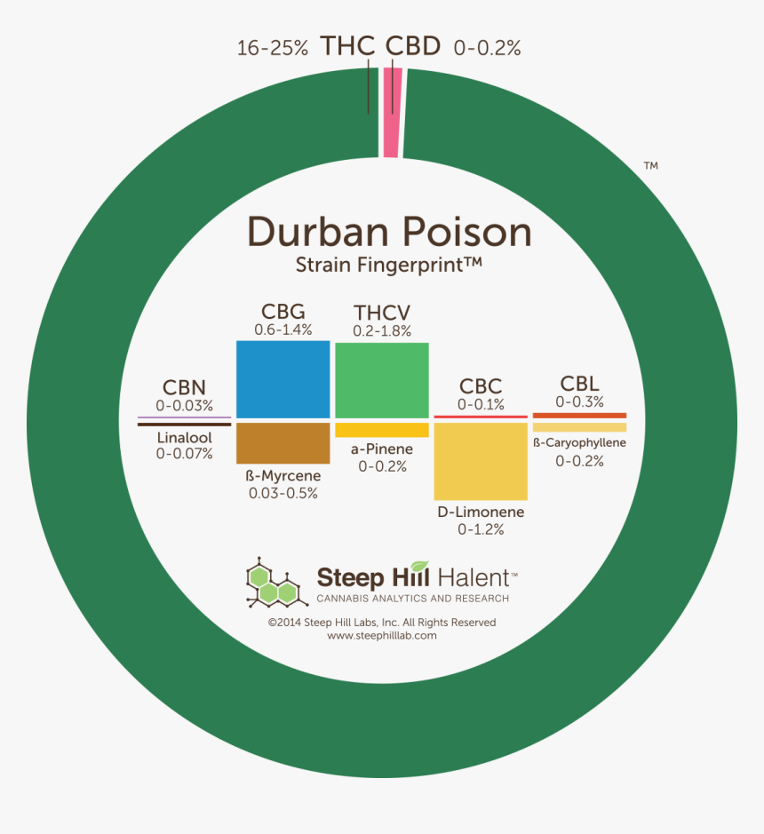 Durban Poison Cannabis Strain Fingerprint - Super Lemon Haze Terpenes, HD Png Download