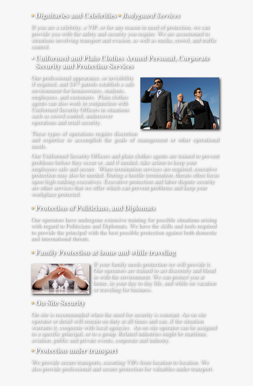 • Dignitaries And Celebrities • Bodyguard Services
if - Brochure, HD Png Download